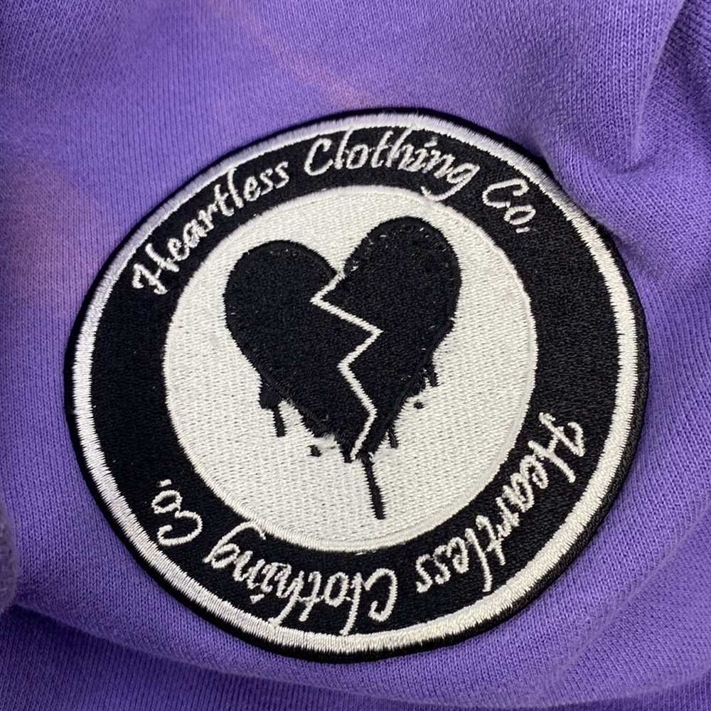 Heartless Clothing Company Purple Tie Dye Hooded Sweatshirt Size Small - Picture 4 of 4